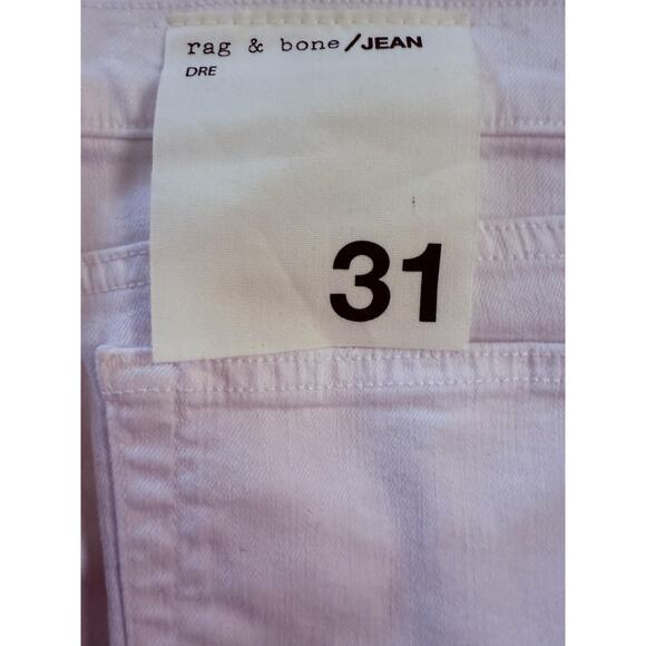 Rag & Bone Dre Capri Jeans Women's 31 White Distressed Cropped Frayed Hem Denim - Picture 11 of 12